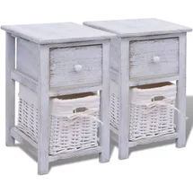 vidaXL Nachtschrank 2 Stk. 5570 x 31 x 3940 cm Weiß