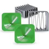 Genius Nicer Dicer Julietti Messereinsätze | Set 4-tlg. - Silber/Grün