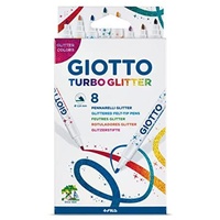 GIOTTO Turbo Glitter 8 Fasermaler, bunt
