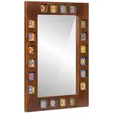 vidaXL Badezimmer Spiegel Walnuss 50 x 70 x 2,5 cm Massivholz Mango