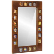 vidaXL Badezimmer Spiegel Walnuss 50 x 70 x 2,5 cm Massivholz Mango