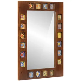 vidaXL Badezimmer Spiegel Walnuss 50 x 70 x 2,5 cm Massivholz Mango