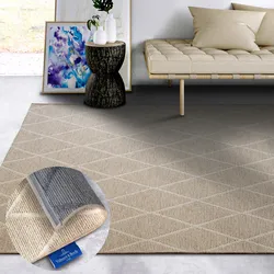 Wollteppich VILLEROY & BOCH "Maria", beige, B:160cm H:5mm L:230cm, Schurwolle, Teppiche, Schurwolle, Wolle, Natur, Wohnzimmer, Schlafzimmer, Boho, Skandi