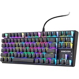 PREYON Blue Blitz Claw Gaming Tastatur - Beleuchtete kabelgebundene mechanische Tastatur - Gateron Blue Tastaturschalter - Volles Anti-Ghosting - Semi-transparente Tasten