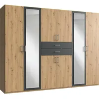 WIMEX Kleiderschrank »Diver Drehtürenschrank mit Spiegel, Schubladen, 225 oder