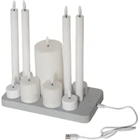 Star Trading LED-Kerzen-Set Flamme Charge Mix 11 St. weiß