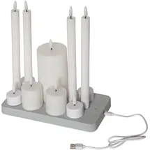 Star Trading LED-Kerzen-Set Flamme Charge Mix 11 St. weiß