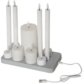 Star Trading LED-Kerzen-Set Flamme Charge Mix 11 St. weiß