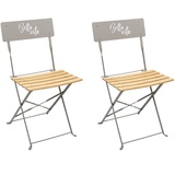 HOME DECO FACTORY - HD7247 – Set mit 2 Klappstühlen Bella Vita Taupe Sitzfläche für den Außenbereich