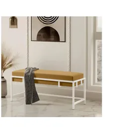 Möbel Kraft Polsterbank Beige 80 x 45 x 35 cm