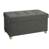 Songmics Sitztruhe mit Stauraum 38 cm x 76 cm x 40 cm Grau