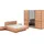 Musterring Schlafzimmer-Set MUSTERRING "Sorrent, Kleiderschrank, Bett & Nachtkommoden, teilmassiv Eiche", braun, Schrank 300cm Breit / 236cm Hoch + ohne Matratze, B/H: 180cm x 200cm, Schrank 300cm Breit / 236cm Hoch, Glas, Hartfaserplatte, Holz teilmassiv,