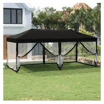 vidaXL Partyzelt Faltbar mit Mesh-Seitenwänden Schwarz 3x6 m