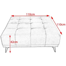 KAWOLA Schlafsofa mit Hocker Wiolo Leder moosgrün