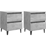 vidaXL Nachtschrank 2 Stk. 40 x 35 x 50 cm Grau