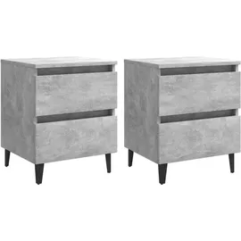 vidaXL Nachtschrank 2 Stk. 40 x 35 x 50 cm Grau