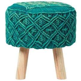 Homescapes Hocker Makramee 41 x 43 x 41 cm Grün