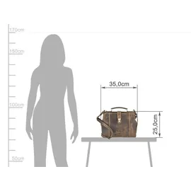 GREENBURRY Vintage Handtasche Leder 32 cm braun