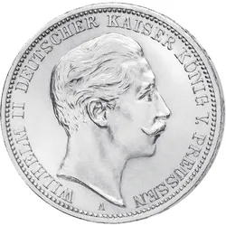 3 Mark Preußen Kaiser Wilhelm II. 1891-1912 sehr schön