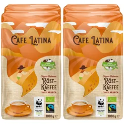 Cafe Latina Bio Fairtrade ganze Bohne 1 kg, 4er Pack