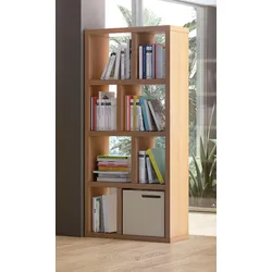 Mehrzweckregal TEMAHOME "Berlin", braun (eichefarben), B:70cm H:159cm T:34cm, MDF, Spanplatte, Regale, mit viel Stauraum