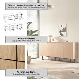 Home Affaire Sideboard 200 x 90 x 40 cm Beige / Braun
