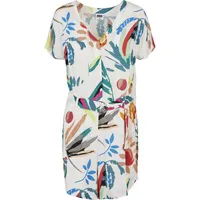 URBAN CLASSICS Ladies Short Viscose Belt Jumpsuit - bunt