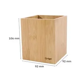 Sigel Stiftehalter Eyestyle braun Bambus 9,2 x 9,2 x 10,6 cm