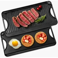 Vevor Wendbare Grillplatte Vorgewürzte BBQ Pfanne aus Gusseisen 492x218mm