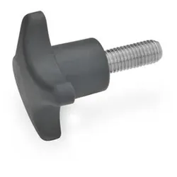 6335.5-ST-63-M12-30 Kreuzgriffschrauben, Thermoplast / Duroplast, Edelstahl-Gewindestift