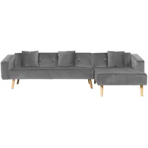 Beliani Ecksofa Grau Linksseitig Schlaffunktion Modern Wohnzimmer - Grau/Hellbraun