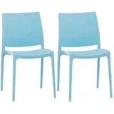 CLP Maya Gartenstuhl-Set 44 x 50 x 81 cm hellblau 2 St.