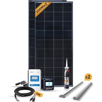 Enjoy solar, Solaranlage, Wohnmobil Monokristallin Set - 400W/12V Basic (ALU Silber) (200 W)
