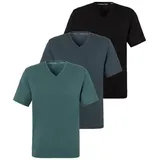 Copenhagen Studios T-Shirt (Packung, 3er-Pack) Unterziehshirt aus hochwertiger Bio-Baumwolle grün|schwarz M