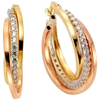 Firetti Paar Creolen »Schmuck Geschenk Gold 375 Ohrschmuck Creole«, mit Zirkonia (synth.),