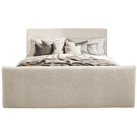 kaiser möbel Boxbett, Creme, Holzwerkstoff, H3, 180x200 cm Schlafzimmer, Betten, Boxspringbetten