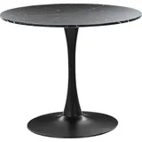 Beliani Esszimmertisch Ø 90 cm schwarz