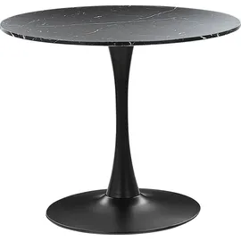 Beliani Esszimmertisch Ø 90 cm schwarz