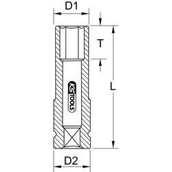 1/2" Alu-Felgen Kraft-Stecknuss robust, lang, 23mm