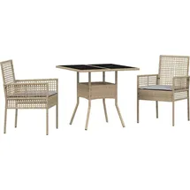 vidaXL 3-tlg. Garten-essgruppe Beige Poly Rattan Vidaxl821844