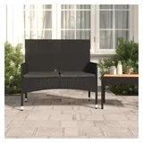 furnicato Gartenbank 2-Sitzer mit Kissen 1 x 1 x 2 cm Schwarz