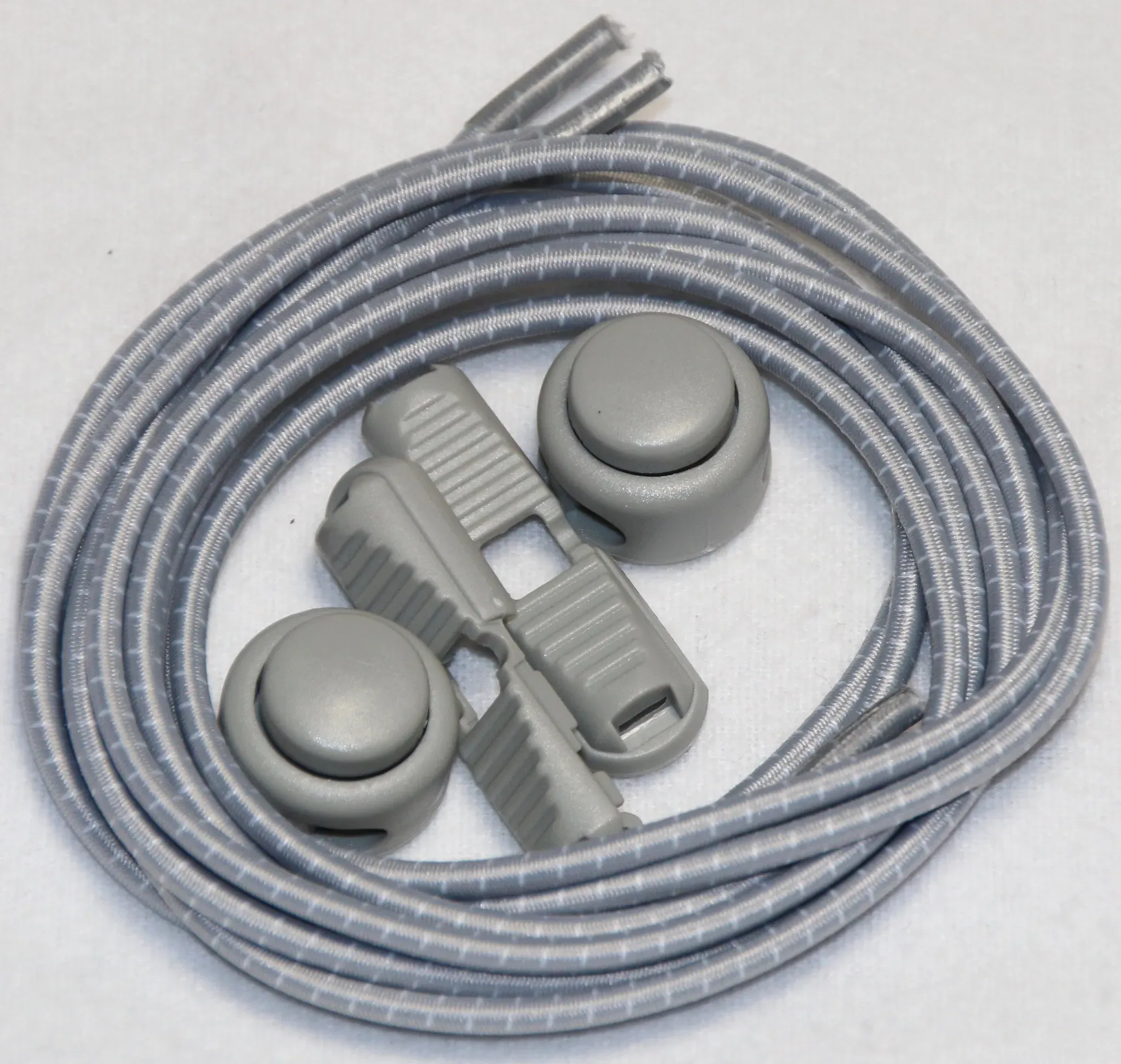 _Sonstige Marken Laces with Lock Schnellschnürsystem - Zweifarbig  Silbergrau-Weiß