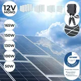 Solarpanel Monokristallin - 4er, 50 W, 18 V für 12 V Batterien, Photovoltaik, Ladekabel, Silizium - Solarzelle, Solaranlage für Wohnwagen, Campin...