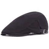 Yixda Herren Gatsby Schirmmütze Kappe Schiebermütze Ivy Flat Cap (Schwarz) - Einheitsgröße