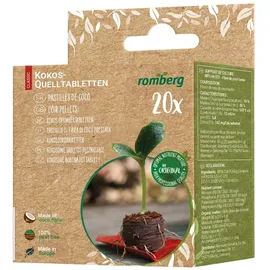 ROMBERG Kokos-Quelltabletten 20 Stück Ø 36 mm