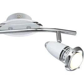 GLOBO Deckenlampe LED 2x4 Watt chrom weiß