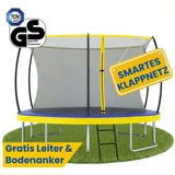 Zero Gravity Outdoor Trampolin 366 x 244 cm oval Blau/Gelb