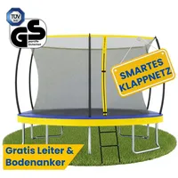 Zero Gravity Outdoor Trampolin 366 x 244 cm oval Blau/Gelb