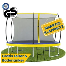 Zero Gravity Outdoor Trampolin 366 x 244 cm oval Blau/Gelb