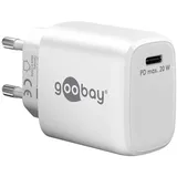 goobay 65406 USB-C PD Schnellladegerät 20 W) weiß